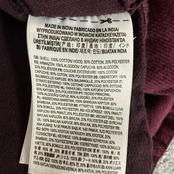 Vans Flannel Hoodie Shirt Mens Small Burgundy Corduroy Long Sleeve Button Up - Picture 3 of 7